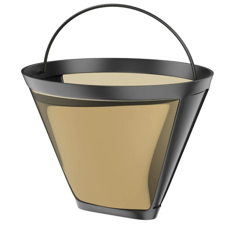 Permanent Reusable Cone Shape Metal Coffee Filter Fits Ninja CFP301 CFP201 Coffee Makers, Gold Tone Ultra Fine Mesh