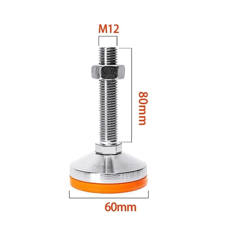 Beefy Heavy Duty Leveling Screw Legs Featuring M10 And M12 Threads Crafted From Thick Carbon Steel with M12 sizing.