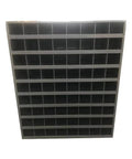 BadAss Seven Twenty Four Compartment Steel Hardware Storage Bin Grey Garage Tool Organizer Box view from above showing 24 compartments