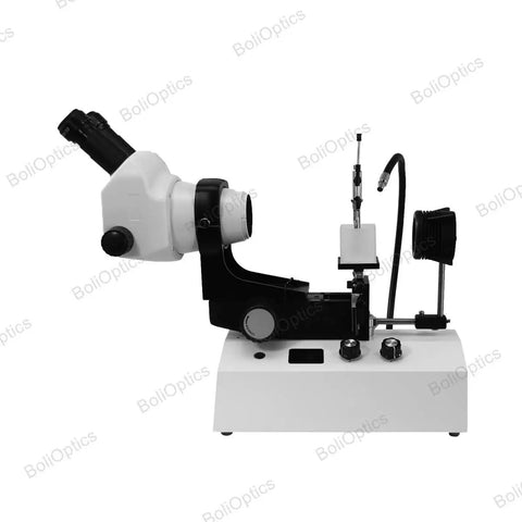 8X To 50X Pro Jewelry Gem Stereo Zoom Microscope With LED Light And Horizontal Oil Immersed Gem Stand For Sharp Jewelry Inspection And Macro Photography, side view