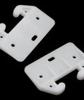 White Plastic Drawer Slides Featuring Five Hole Track Guides Plus Screws For Quick Center Mount Setup smoothes sticky tracks