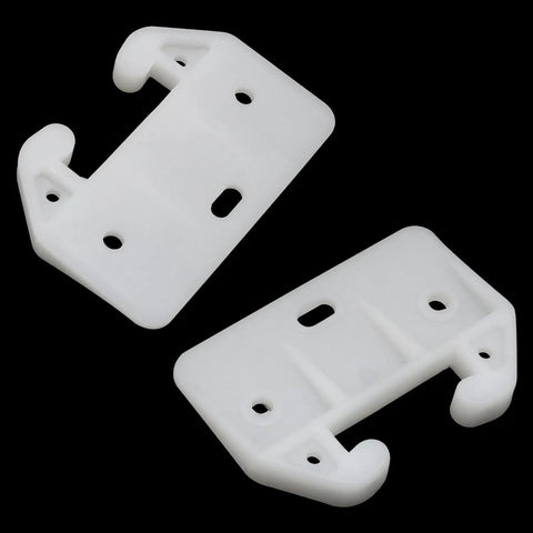 White Plastic Drawer Slides Featuring Five Hole Track Guides Plus Screws For Quick Center Mount Setup smoothes sticky tracks