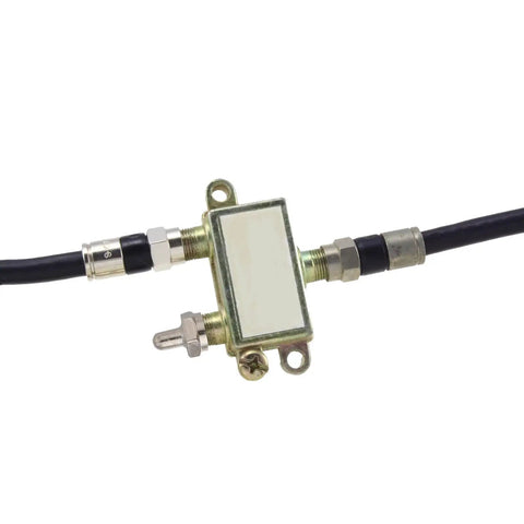 F Type Terminator Caps 5 Pack With 75 Ohm Resistor For Unused Coax Ports Signal Saver attached to coaxial splitter