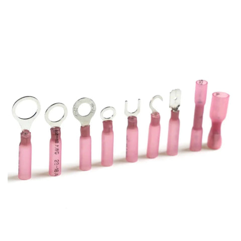 Ultimate 270 Piece Shrink Wire Connector Kit Featuring Insulated Spade Ring Fork Butt Terminals For Easy Electrical Repairs And Diy Wiring Jobs With Versatile 0 4mm To 6mm Size Range For Any Job, pink heat shrink ring and spade terminals