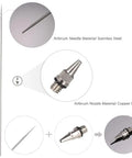 Must Have Pro Grade Airbrush Replacement Parts Kit With Nozzles Needles And Caps For 0.2mm 0.3mm 0.5mm Sizes Includes Wrench Complete Maintenance
