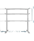 Stylish Grey Dual Motor Electric Standing Desk Frame With Built In Usb A Plus C Charging Ports Smooth Height Adjustable Sit Stand Base Sturdy Steel Legs dimensions with height and width ranges