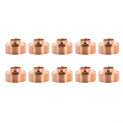 Ten Pack Fine Shield 220931 For Hypertherm Pmx 45Xp 65 85 105 Plasma Cutter Replacement Part showing copper fine shields.