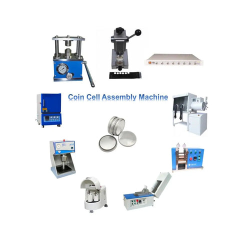No Fuss Heavy Duty Electric Coin Cell Battery Crimping Machine For CR2016 CR2025 CR2032 with various assembly tools.