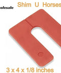 Built Tough Plastic Structural Shim Horseshoe Leveler U Shape Window Door Spacer 3 By 4 By 1 4 Inch Thick Blue Pack Of One Hundred Heavy Duty Adjustable Thickness Top Notch Made In USA Grade red shim