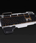 Straight Up Solid Wired Keyboard And Mouse Combo Featuring Backlit Retro Keycaps And Hella Responsive Floating Switches, top view of wired keyboard with backlit keys.