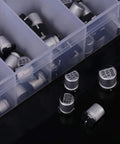 Complete Electrolytic Capacitors Assortment Kit with 400 Pieces from 1uF to 1000uF, various caps in storage box