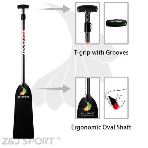 Lightweight Carbon Fiber Dragon Boat Paddle Adjustable From 43 To 52 Inches IDBF Approved Oar With T Handle Lever Clamp