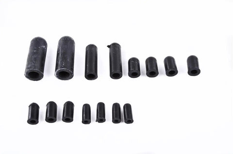 Hypalon Vacuum Cap Kit - 16 Piece Set With 2x 3/8, 4x 3/16, 4x 1/4, 2x 5/16, 4x 1/8 Inch Vacuum Port Caps visible