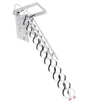 Heavy Duty Electric Telescoping Attic Ladder Pull Down From Ceiling With Remote Control, carbon steel frame with smooth glide safety handrails.