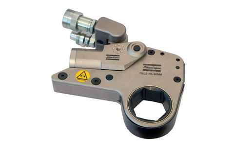 Badass Low Profile Hydraulic Torque Wrench Built From Aircraft Grade Aluminum, 46mm size, industrial design for high torque tasks.