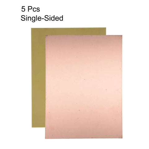 Single Sided Copper Clad FR4 PCB Laminate Board 200x150mm 5pcs showing front and back sides