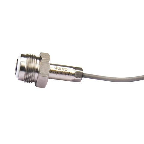 Close-up of 243222 Pressure Transducer for Graco airless paint sprayers showing stainless steel build and connection end