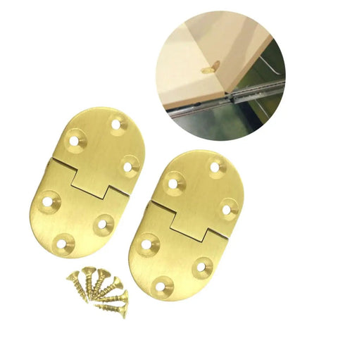 2 Piece Silent Close Spring Hinges In Solid Copper Deliver A Smooth 90 Degree Fold with screws for easy installation