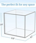 No Fuss Clear Acrylic Storage Box For Towels And Towelettes Countertop Dispenser Bin, 6.6 x 6.1 x 5.9 in, transparent design.