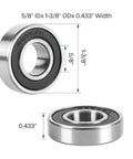 Rock Solid 10 Pack 99502H Mower Spindle Bearings, 5/8 ID x 1-3/8 OD x 0.433 Width, steel, for karts and lawn care.