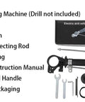 Heavy Duty Pro Grade Sheet Metal Cutter Attachment for electric drills with double headed nibbler, parts list and accessories