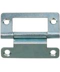 Beefy Cranked Flush Cabinet Hinge in Steel with Zinc Plating for 15 to 19mm Cupboards and Mobile Home Doors, 50x23mm, Top View
