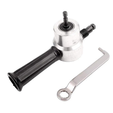 Double Head Sheet Metal Nibbler Drill Attachment Pro Grade Cutter Kit For Steel Copper Aluminum Stainless Steel Electric Power Drill Accessory For Flat And Curved Surfaces, with wrench
