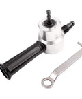 Dual Head Electric Drill Attachment Sheet Metal Cutter Nibbler Kit For DIY Enthusiasts Delivers Smooth Precise Cuts On Steel Aluminum Copper And Stainless Steel On Flat Or Curved Surfaces With Continuous Cutting. Drill nibbler attachment with handle and wrench on white background