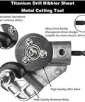 Drill Nibbler Sheet Metal Cutter Attachment for DIY projects and home repairs with alloy drive shafts, titanium construction