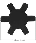 Four Pack L075 Flexible NBR Rubber Spider Insert for L Jaw Couplings, Fits 1/2 to 7/8 Inch Shafts, Durable Replacement Parts, High Quality Sealed Spider Set for Easy Maintenance. Black NBR spider insert, 2-1/2 inch / 64.2 mm