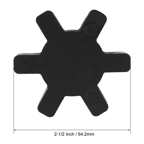 Four Pack L075 Flexible NBR Rubber Spider Insert for L Jaw Couplings, Fits 1/2 to 7/8 Inch Shafts, Durable Replacement Parts, High Quality Sealed Spider Set for Easy Maintenance. Black NBR spider insert, 2-1/2 inch / 64.2 mm