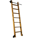Up The Ante On Home Decor With This Boss Retractable Stair Sliding Barn Door Hardware Kit Featuring Premium Round Tube Track And Rock Solid Floor Rollers Seamless Library Door Glide No Ladder Needed wooden ladder with rollers for library access