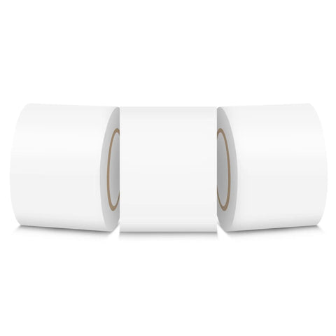 Hardcore Durable Pipe Wrap Tape With PVC Backing, 3 Pack 50 Foot Rolls Two Inches Wide White Insulation displayed.