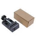 Compact Aluminum Alloy Bench Vise Clamp For Precision Crafts Small Parts And DIY Projects Securely Holds Workpieces and includes cardboard box.