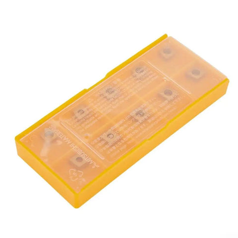 Turning Tool Holder Set With CCMT060204 HM Inserts For Steel Machining, plastic case containing gold carbide inserts