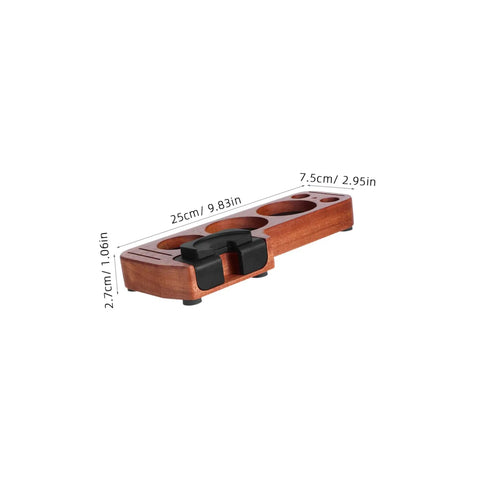 Sturdy Wooden Espresso Tamper Station Featuring Slick Portafilter Holder And Compact Coffee Organizer To Keep Your Kitchen Counter Looking Fresh, light brown wood, 25cm x 7.5cm.