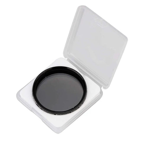 2 Inch Variable Polarizing Moon Filter For Telescopes With Multi Coated Optical Glass Aluminum Frame in open storage case