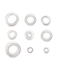 Stainless Steel Fishing Reel Ball Bearings Kit For 19 14000XG 14000PG Spinning Reels 03968 04128 Bearing Set shown in a grid layout