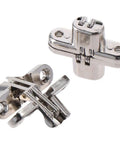 Hidden Cross Door Hinges 180 Degree Concealed Zinc Alloy 2 Pack For Doors And Cabinets Modern Style With Brushed Silver Finish No Visible Hardware Easy Install