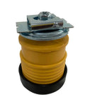 Direct Bolt On Body Mount Bushing Kit For Ford F250 F350 F450 F550 Trucks 2008 Through 2016 with yellow polyurethane and metal components.
