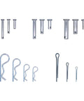 All In One 185Pcs Clevis Pins Kit Stainless Steel And Zinc Plated R Clips Hair Pins Set for Automotive Machinery Lawn Mowers