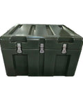 Rotomolded Heavy Duty Industrial Tool Storage Box Waterproof And Stackable Shockproof Tough As Nails Hard Transport Case For Construction Workshop And Field Equipment Transit With Retractable Pull Rod And Quiet Rolling Wheels For Effortless Pulling, dark green view