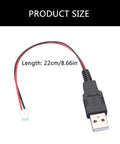 Usb Male To XH2.54 2P Terminal Cable For Power And Signal Transmission In Projects 2 Core Power Supply Wire Built For Prototyping Makers And Electronics Builds, 22cm
