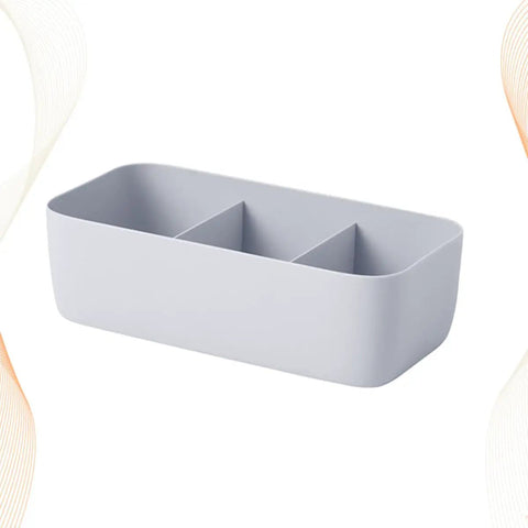 Four Piece Plastic Drawer Organizer Box With Compartment Dividers For Bras Underwear And Socks Nifty Closet Storage Bins To Ditch The Clutter Once And For All - grey plastic bin with two compartments.