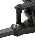 Dang Solid M3 Self Clinching Nuts For Rc Drone Fpv Frames And Quadcopter Sheet Metal Fasteners With Knurled Body To Lock Tight Under Vibration 40 Piece Set installation close-up on a carbon fiber frame.