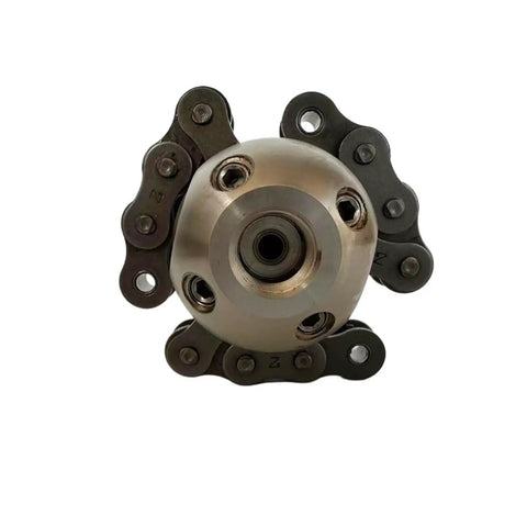 Industrial Grade High Pressure Rotating Chain Nozzle For Sewage Sludge Cleaning Fits Three Eighths And One Half Inch Lines 40L 70L Capacity multi-directional water outlets, front view