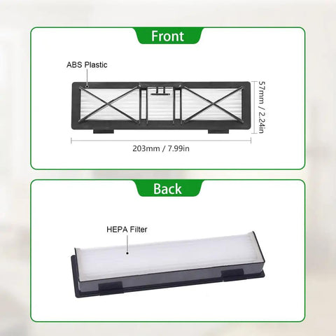 Replacement Parts Kit For Botvac Connected D Series D10 D9 D8 D7 D6 D5 D4 D3 And D75 D80 D85 Robots showing ultra filter dimensions