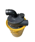Top view of 2.5 Inch Double Filtration Cyclone Dust Collector For Woodworking DIY Turbocharged Filter Industrial Separator with hose.
