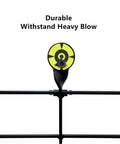 Self Resetting Steel Targets For Pellet Guns And Air Rifles, Durable Backyard Practice Targets For 177 And 22 Caliber Shooting, Automatic Reset After Every Shot For Quick No Fuss Range Sessions, showing target with impact marks.
