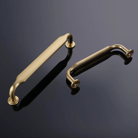 Pair of Champagne Bronze Cabinet Pulls 3-3/4 Inch 96mm 10 Pack Kitchen Cabinet Handles on reflective surface